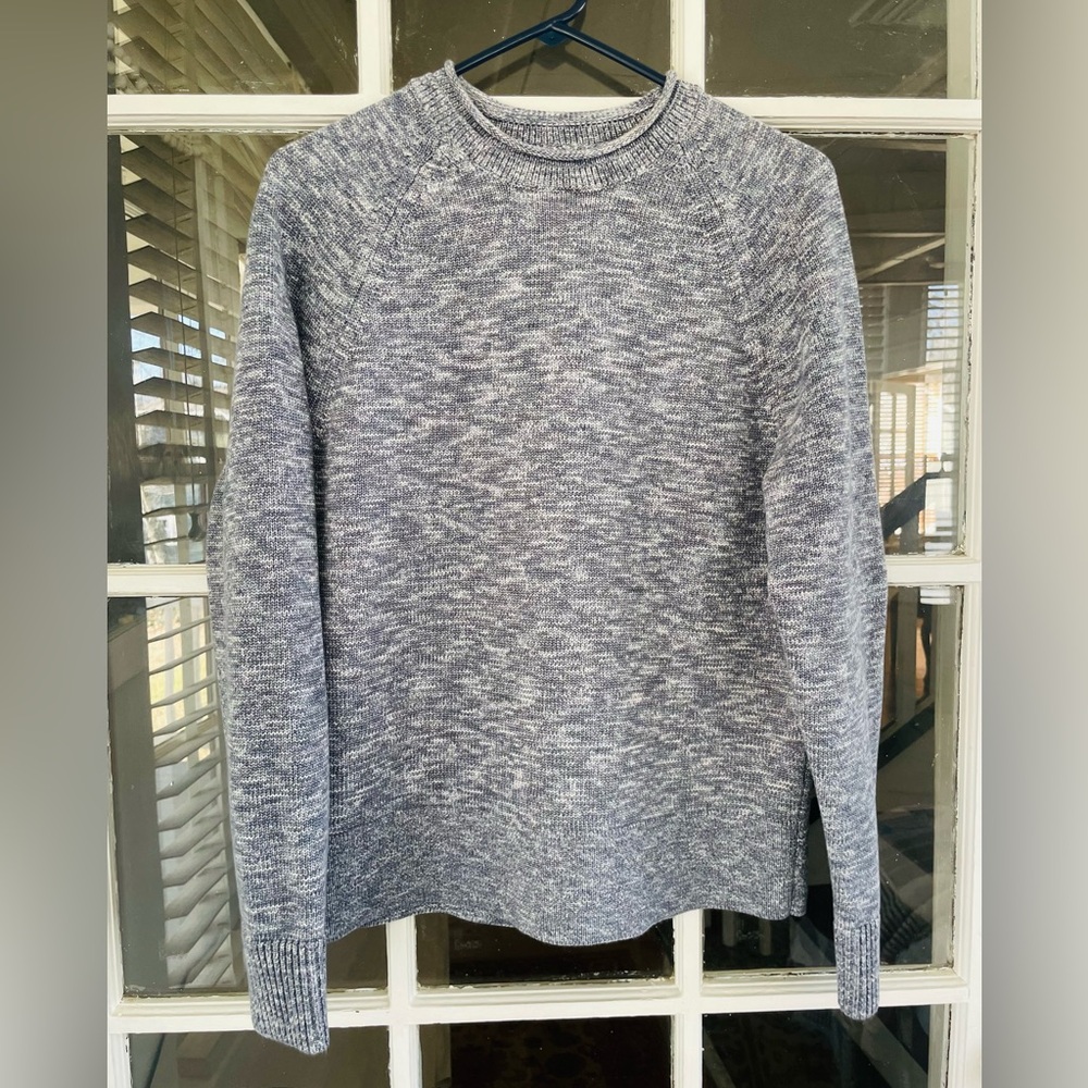 lululemon Boxy Sweater Women’s Small Rollneck Cotton Blend Blue